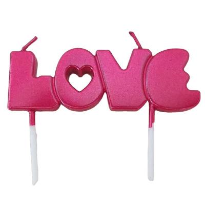 China Wholesale Candle Relighting Candle Factory Love Shape Letter Birthday Cake Candles For Party for sale