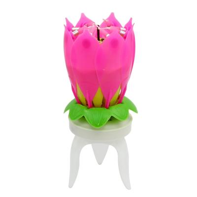 China Wholesale Musical Candle Lotus Flower Music Birthday Candle for sale