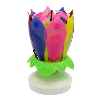 China Music Lotus Flower Music Fireworks Birthday Candle, Birthday Candle, Rotating Lotus Candle for sale