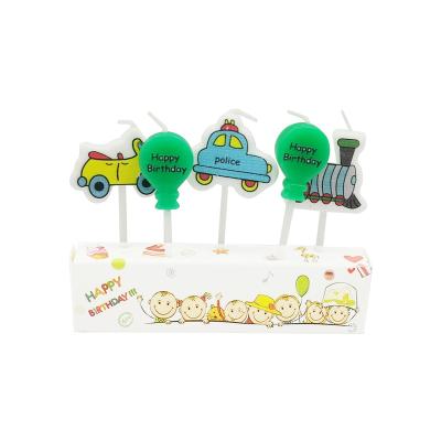 China Candle Party Cake Relighters For Cake Decoration Cartoon Candle 5pcs Birthday Car Candles for sale