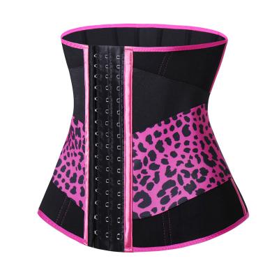 China New Arrivals Breathable Women Slimming Trainer Elastic Shaper Belt Custom Logo Waist Trainer Neoprene Leopard Print Workout Compression Top for sale