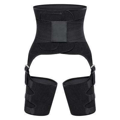 China Breathable Women Fitness Elasticity Waist Trainer Trimmer Belt Neoprene 3 in 1 Mid Butt Lifter Thigh Gums Body Shaper for sale