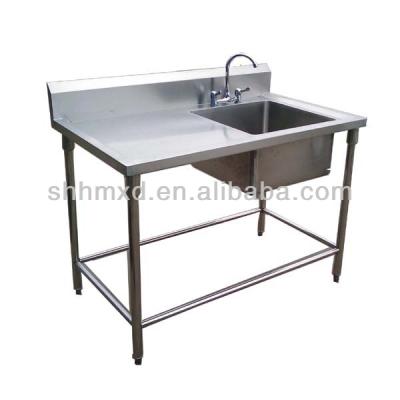 China With single faucet stainless steel sink with table for laundry for sale