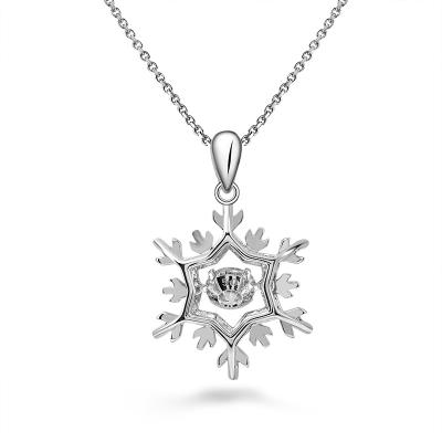 China Romantic Moissanite Jewelry 925 Sterling Silver Necklace 5mm VVS Moissanite Diamond Snowflake Pendant Necklace For Women for sale