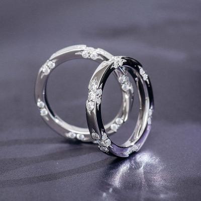 China Simple Design 925 Sterling Silver Rings Women Luxury Jewelry VVS Moissanite Engagement Fine Wedding Rings Hip Hop for sale