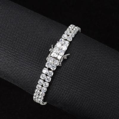 China Wholesale Hip Hop 18K Gold Plated Zircon Hip Hop Jewelry Bracelets Diamond Tennis Bracelet For Women Men for sale