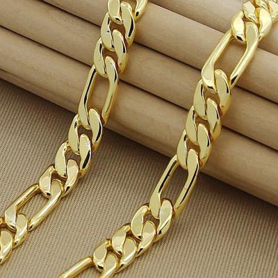 China Religious High Quality 18K Gold Plated 18K Gold Plated Fashion 8mm Figaro Chain Necklace Customization Fashion Chains for sale