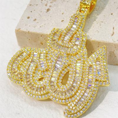 China Hot Selling Hip Hops Iced Out 925 VVS Sterling Silver Moissanite Diamond Hip Hops Jewelry Moissanite Fire Pendant Passes Diamond Tester for sale