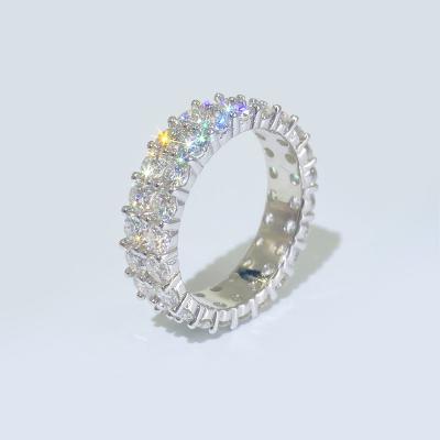 China Hip Hop Fine Jewelry Women Gold Plated Iced Out VVS Moissanite Gemstone Rings 925 Sterling Silver Engagement Ring for sale