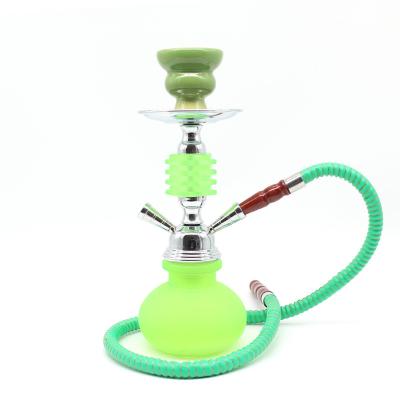 China Fluorescent Glass Pipe Hookahs 2 Glass Water Smoking For Shisha Shisha Wholesale Frosted Hookah for sale