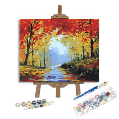 China Decoration Pieces Landscape Art Canvas Painting Impressionist Oil Painting DIY Painting By Numbers For Adults for sale