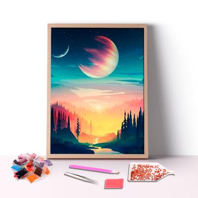 China Wonderful scenery 5D DIY Crystal Diamond Painting of American style sunset for adults children present for sale