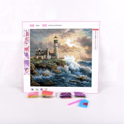 China CLASSIC Rain Storm Seaside Lighthouse Sea Waves Beating Coast Diamond Painting 5d Drill for sale