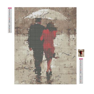 China Best Selling Modern Romantic Rain Umbrella Man Woman Candy Couples 5d Diamond Painting Crystal Kit for sale