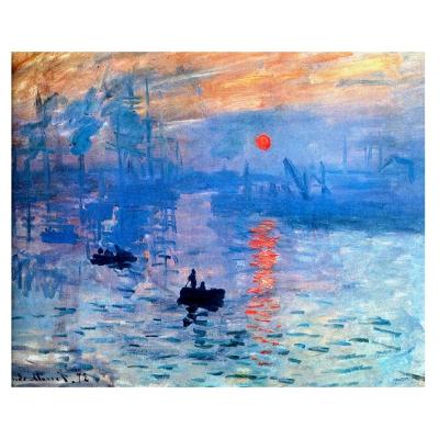 China Impressionist Home Decor Print Impressionism Sunrise Claude Monet Handmade Oil Painting Blue On Canvas for sale