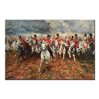 China High Resolution Gold Foil Artworks Running Horses Canvas Oil Painting For Home Decoration for sale