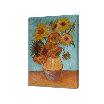 China 100% Handmade Modern Art Oil Paintings Van Gogh Sunflower Reproducation Canvas Wall Ware For Gallery for sale