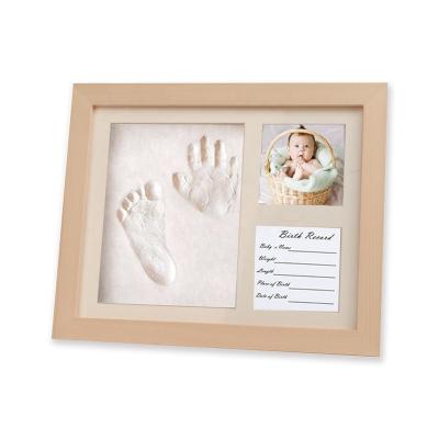 China High Quality Eco-friendly 3d Shadow Box Handprint Baby Hospital Wristband Wooden Frame Kit for sale