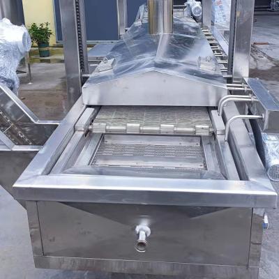 China Restaurant Automatic Large Capacity Potato Finger Fries Cassava Chips Conveyor Belt Continuous Frying Machine for sale