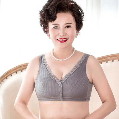 China QUICK DRY Comfy Middle Ages Women's Bras Thin Bra Vest Top Mom Bra Lace Closure No Rings for sale