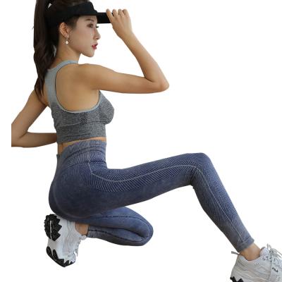 China Breathable Nylon 90 10 Spandex Women Workout Fitness Gym Wear Clothes Yoga Pants Gaiters Exercise High Waist Legging For Female for sale