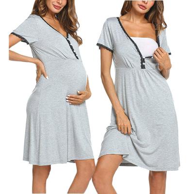 China Aliexpress Breathable Wish 2021 European and American Women's Sexy Lace Pregnant Women eBay Amazon Breastfeeding Dress for sale