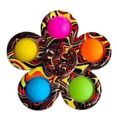 China Simple Educational Jumping Sensory Handle Game Toy Anxiety Stress Relief Dimple Fidget Spinner Popper Toys for Kids and Adults for sale