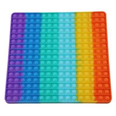 China One O88 30*30cm Rainbow Square Push Bubble Sensory Toys Relieve Stress Anxiety Kids Size Big Bubble Restless Person Adult Toys for sale