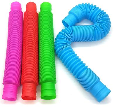 China Plastic Funny Expandable Educational Tubes Stretchy Person Relaxation Sound Stretch Decompression Hose Colorful Sensory Toy for sale