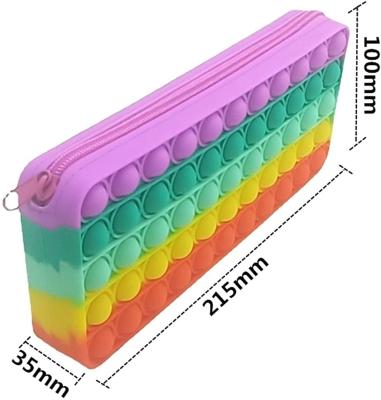 China Safety Noise Busty Person Pencil Case Push Bubbles Wallet for Simple School Dimple Sensory Silicone Poppers Bubbles Busty Person Toys for sale