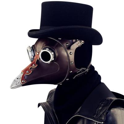 China Breathable Washable Cosplay Mask Halloween Art Plague Doctor Cosplay Carnival Costume Halloween Design Black Party Props for sale