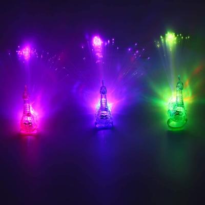 China Colorful Christmas Gifts Ring Cheering Party Festival Decoration ABS LED Christmas Light Peacock Finger for sale