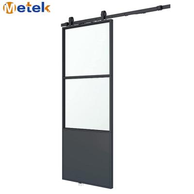 China Modern Decoration Glass Sliding Door Panels Carbon Steel Frame Frosted Glass Sliding Door for sale