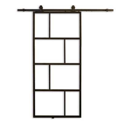 China Industrial Glass Barn Door Hardware With Steel Door Sliding Door System for sale