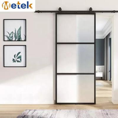 China Interior Decoration Cabinet Glass Barn Door for sale