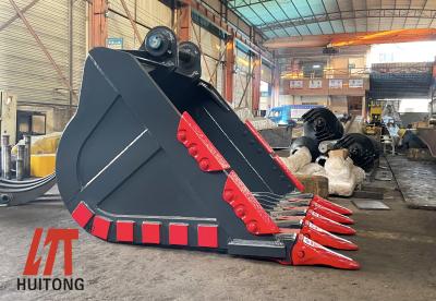 China Strength Q355 Excavator Bucket With Hardox400 Teeth Yellow/Black Color For Heavy Duty Work for sale