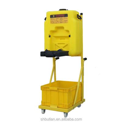 China Carbon Steel + ABS Trolley 14gallon Emergency Eyewash Anticorrosive Coating Portable Station for sale