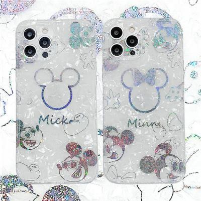 China Fashion Shockproof Glitter Powder IMD Design Minnie Mickey Phone Case For Pro 13 11 XS XR TPU Back Cover Max Max Soft Case iPhone 12 for sale