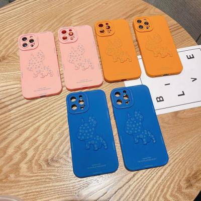 China Fashion Shockproof Soft Silicone Cover 3D Cartoon Dog Phone Case For iPhone 13Pro 12Pro 11Pro Camera Lens Protect Phone Case for sale