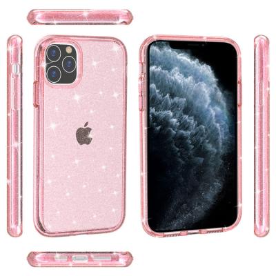 China Luxury Shiny Bling Glitter Clear Shockproof Phone Case For iphone 14Pro 13 Promax 12 11 XR X XS 7 8 plus 12 13 mini TPU+acrylic back cover for sale