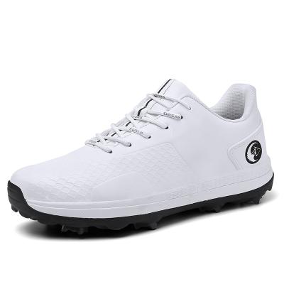 China TPR Factory Fashion OEM Golf Shoes Manufacturer New Leather Rubber Outsole Men Golf Shoes for sale