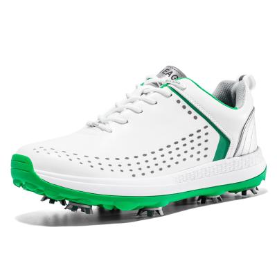 China Factory Supply TPR Customized Outdoor High End PU Leather Spike Sport Golf Shoes for sale