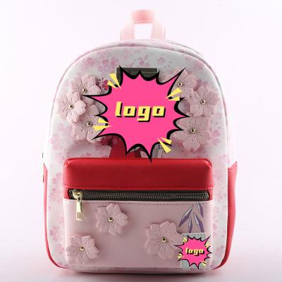 China Waterproof Taihe OEM Logo Customized Cute Cartoon Girl Backpack Fashion Cartoon Elements Handbag Ladies Pink Pu Shoulder Bags Supply for sale