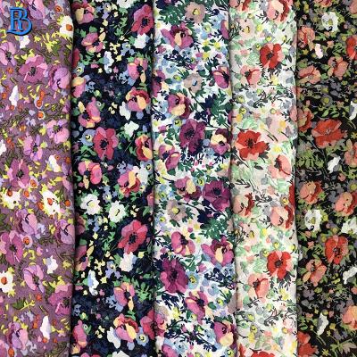 China New Arrival Memory Belle Floral 100% Polyester Chiffon Printed Fabric For Women's Dress for sale