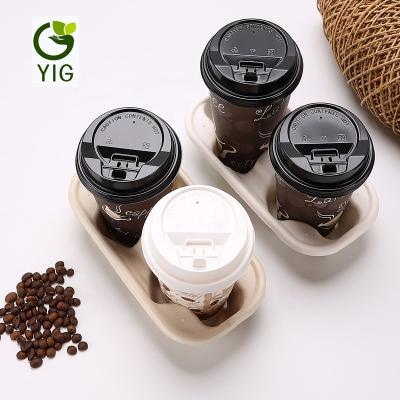 China Food Premium Hot Drinks 2 Coffee Cups Pulp Tray Wholesale for sale