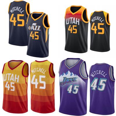 China Breathable Men's Latest UTAH City Edition Jazz #45 MITCHELL Basketball Tank Top Sports Wear Custom Logo Basketball Uniforms for sale