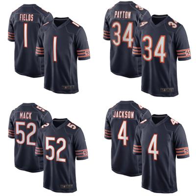 China Chicago City Team Club Uniform Stitched American Football Jersey Bear Navy Game 1 Fields 34 Payton 52 Breathable Custom Rubber for sale