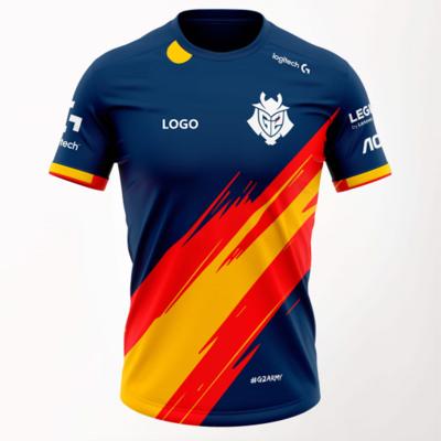 China 2021 new summer E-sports QUICK DRY E-sports Team Apparel G2 team G2 print Spain G2 national team defender T-shirt for sale