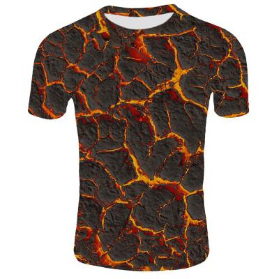 China QUICK DRY Flame Burning Casual Short O-neck Men's 3D Print Sleeve T-shirt Fashion Streetwear 3d T-shirt Tops Plus Size Tees for sale