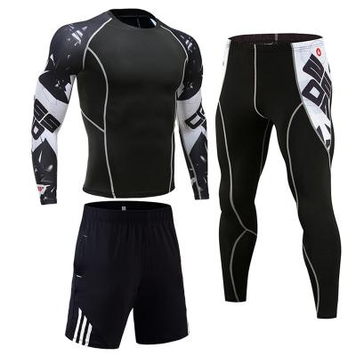 China Breathable Running Sportswear Men's Fitness Clothing Sports Fitness Suits Workout Jogging Rashguard Men's Kit for sale